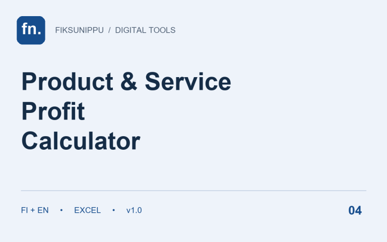Product & Service Profit Calculator · FI + EN