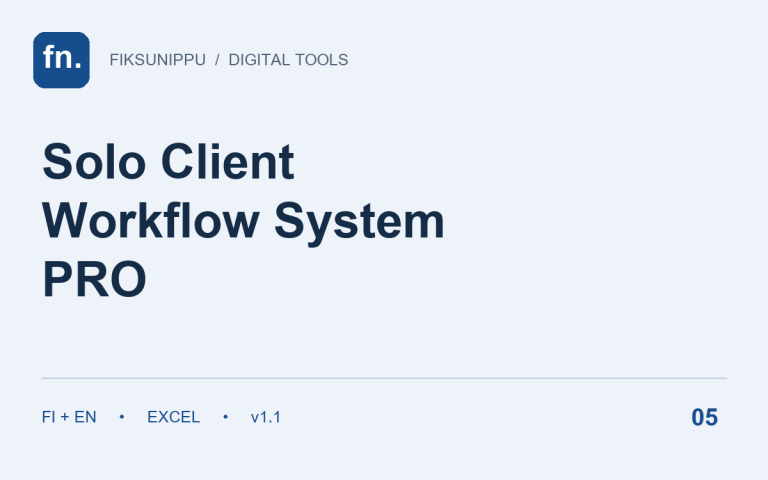 Solo Client Workflow System PRO · FI + EN